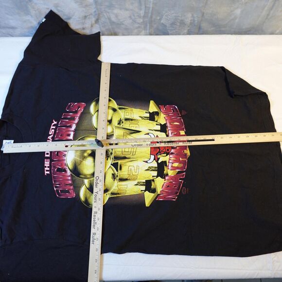 Vintage Chicago Bulls Shirt Mens Large Black NBA Champions Dynasty 90s Starter - Picture 7 of 9